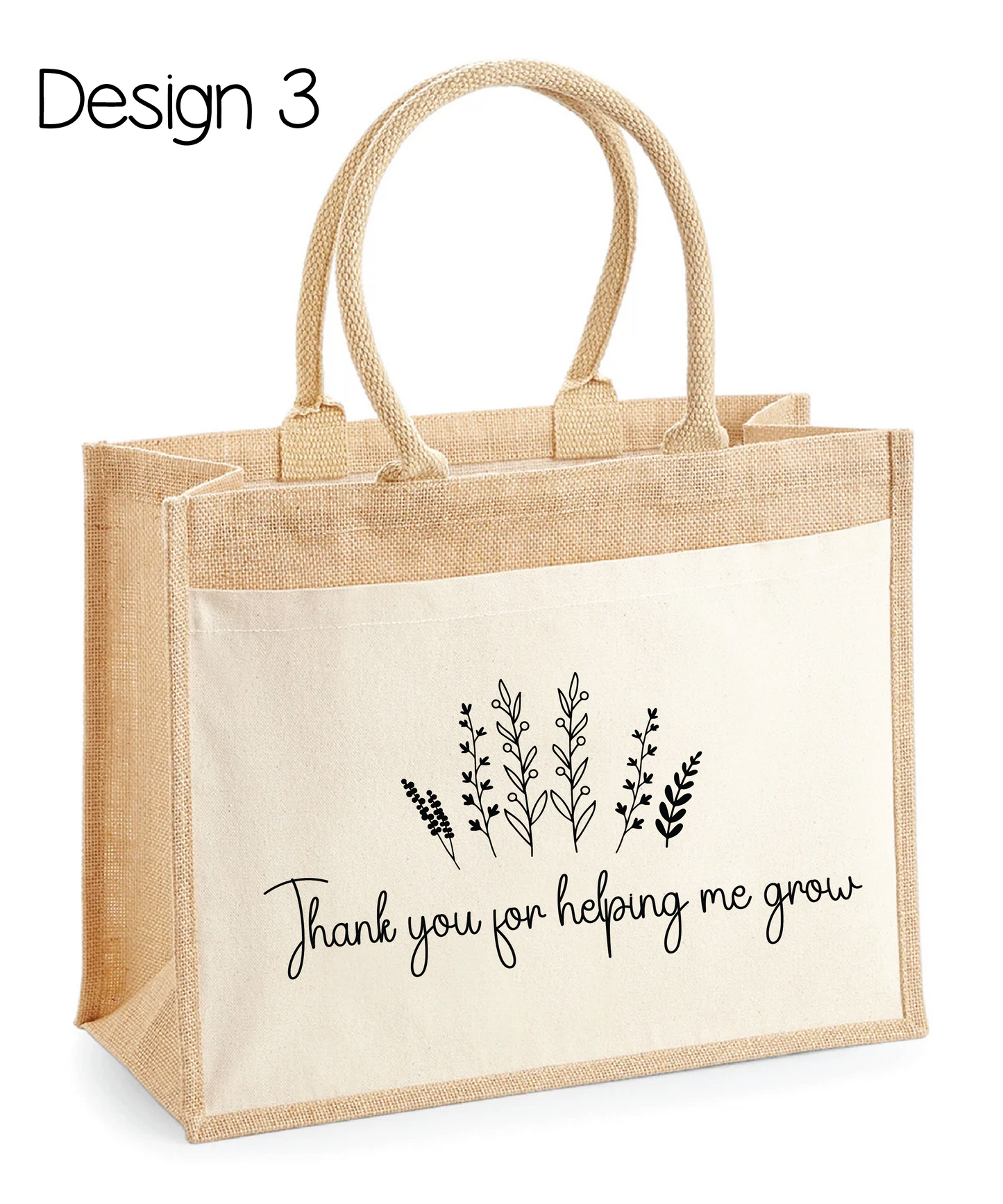 Cotton pocket jute shopper for Teacher