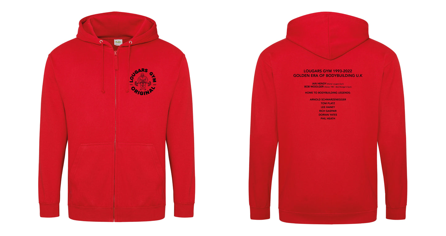 Lougars Golden Era Limited Edition Zip Hoodie Red