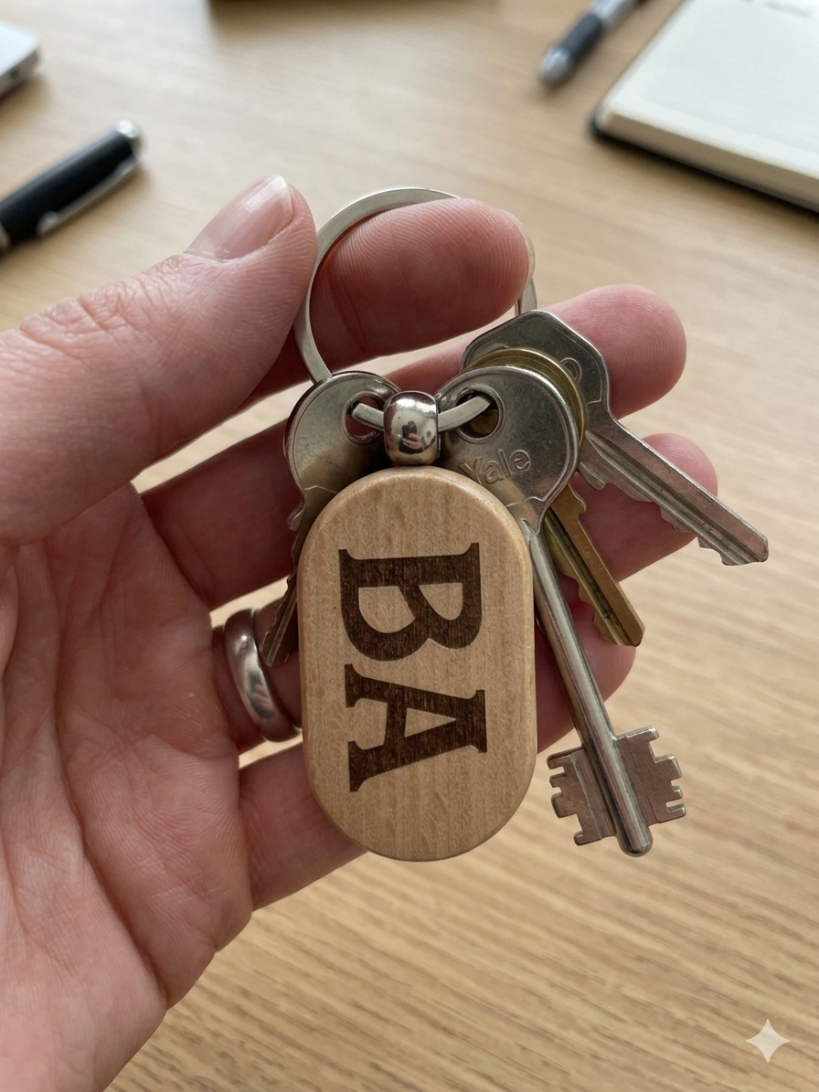 Personalised Wooden Keyring Oval