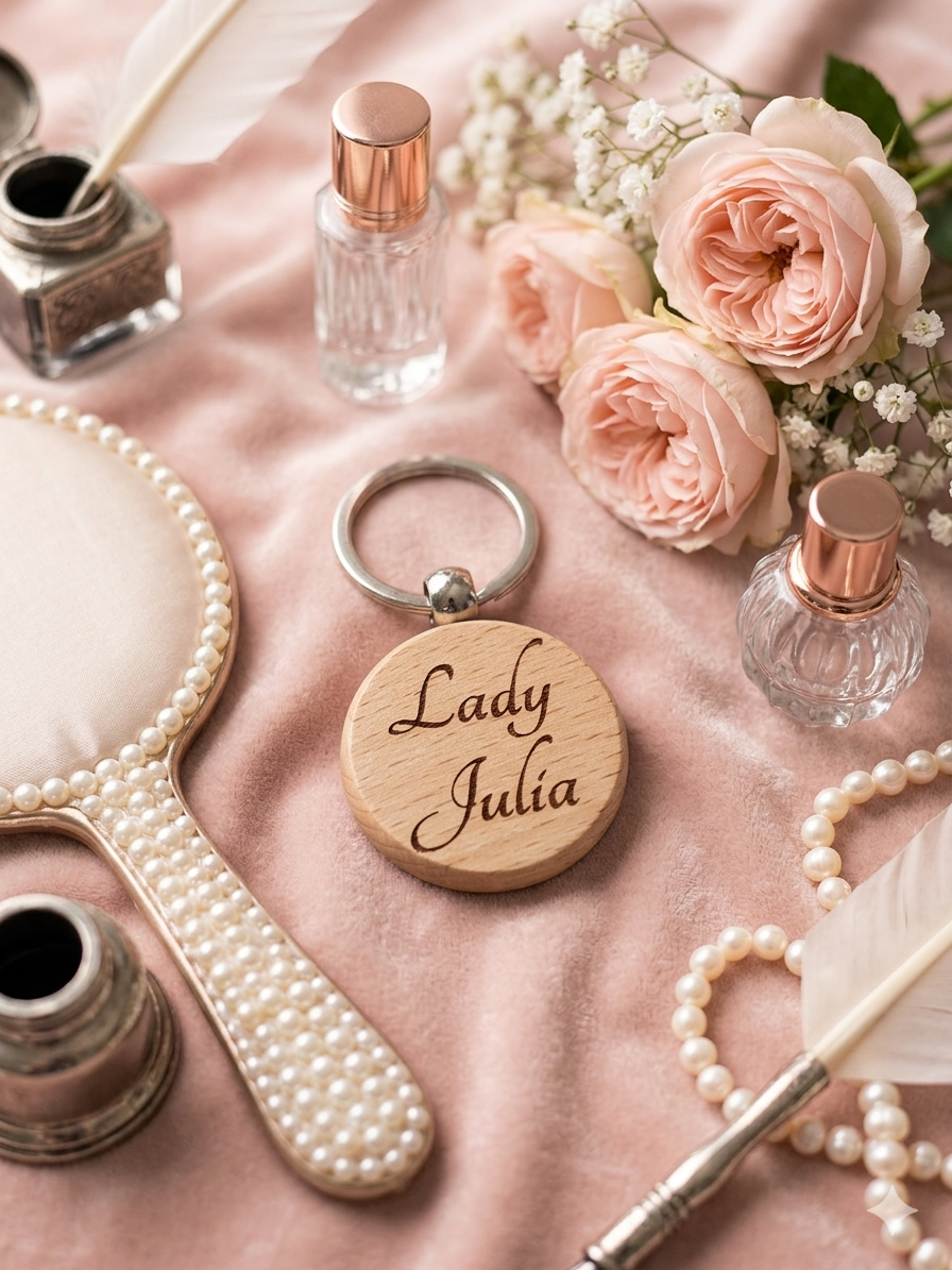 Personalised Wooden Keyring Circle