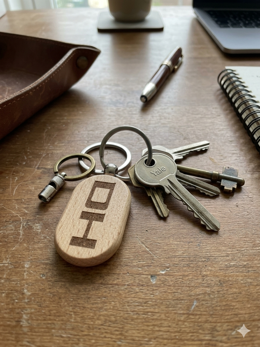 Personalised Wooden Keyring Oval