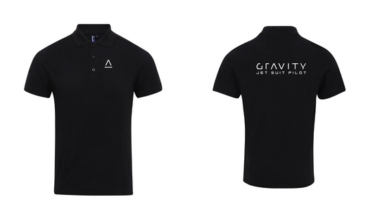 Staff Black Polo Shirt (other text options available)