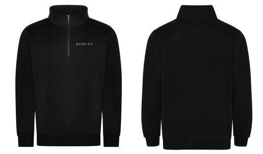 Staff 1/4 Zip Chunky Black Sweatshirt