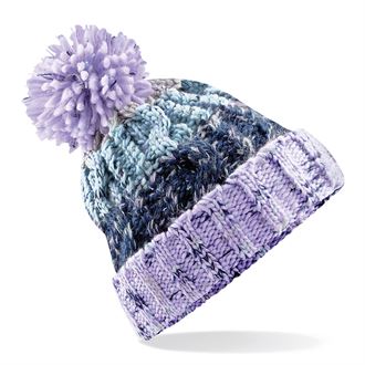 Corkscrew pom pom beanie