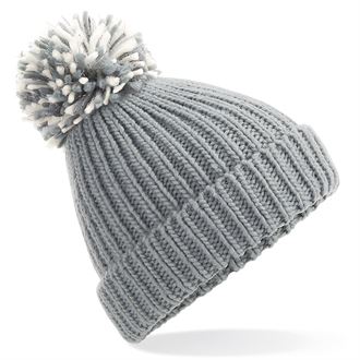 Shimmer pom pom beanie