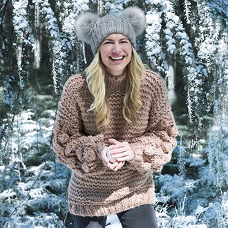 Faux fur double pop pom beanie