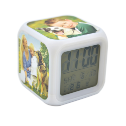 Digital Alarm Clock with Colour Changing Lights (upload photos)