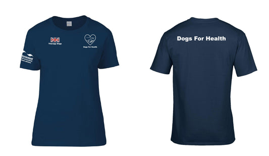 Copy of Dogs For Health Ladies T Shirt embroidered