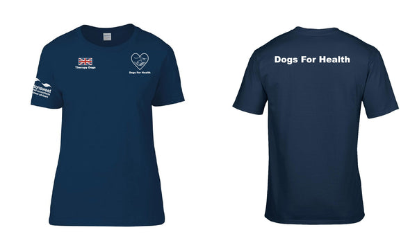Copy of Dogs For Health Ladies T Shirt embroidered