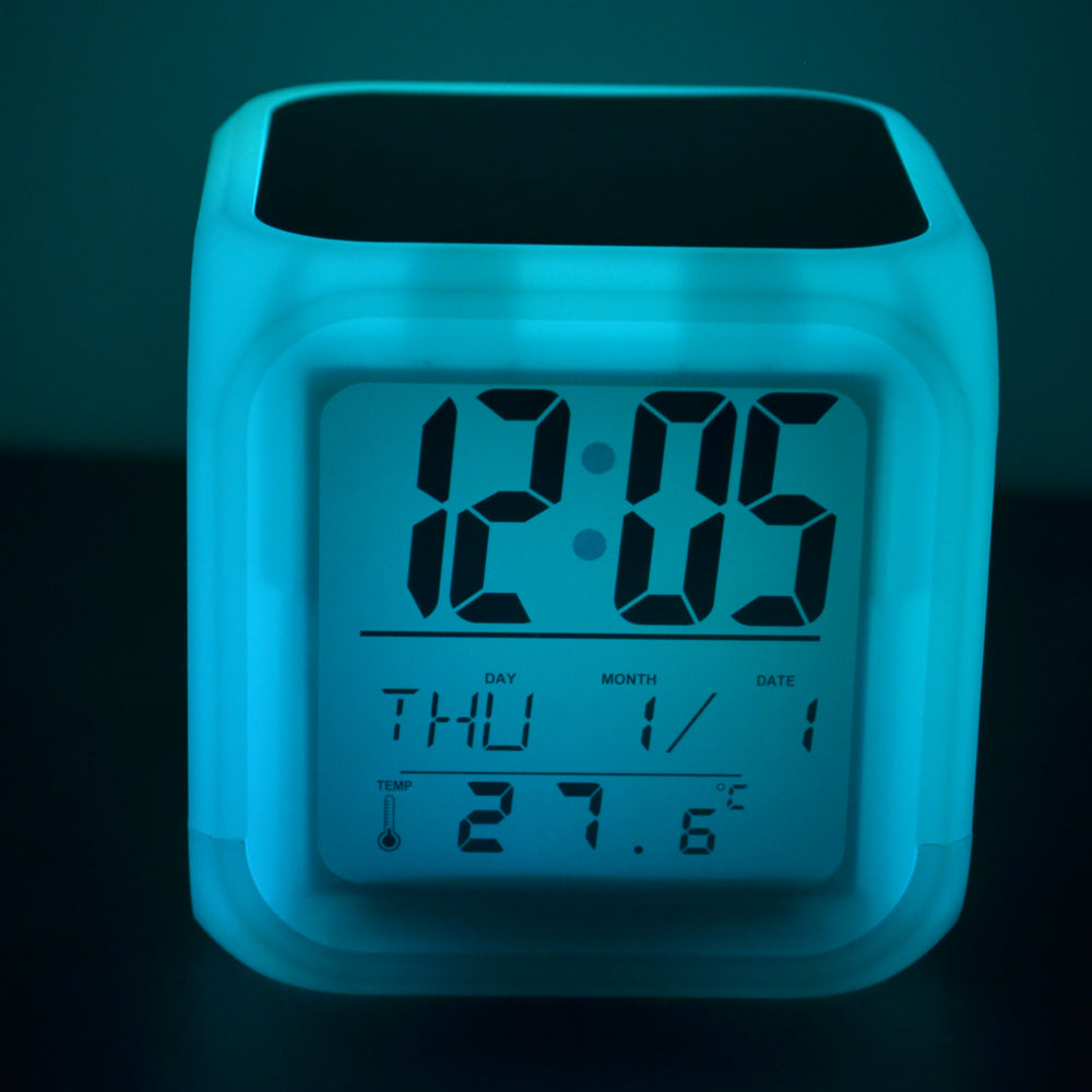 Digital Alarm Clock with Colour Changing Lights (upload photos)