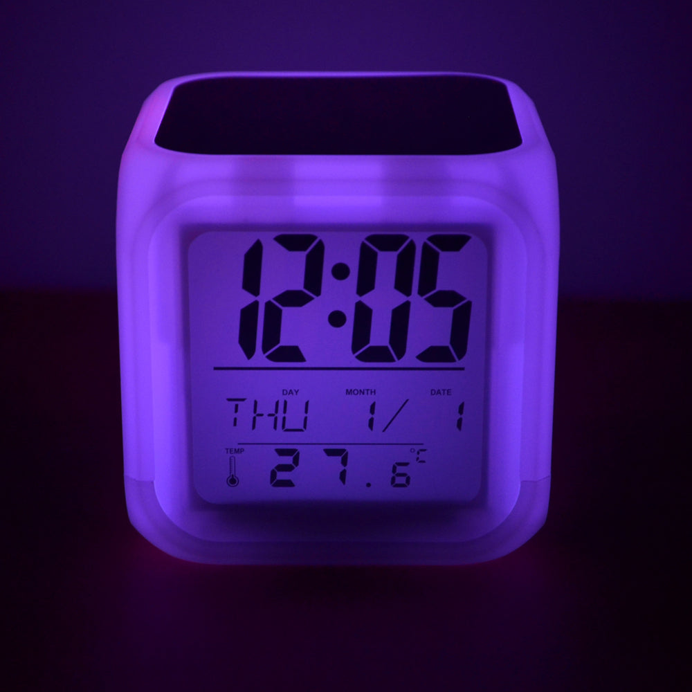 Digital Alarm Clock with Colour Changing Lights (upload photos)