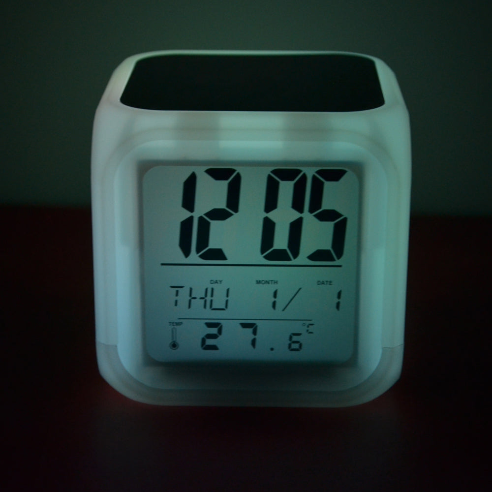 Digital Alarm Clock with Colour Changing Lights (upload photos)