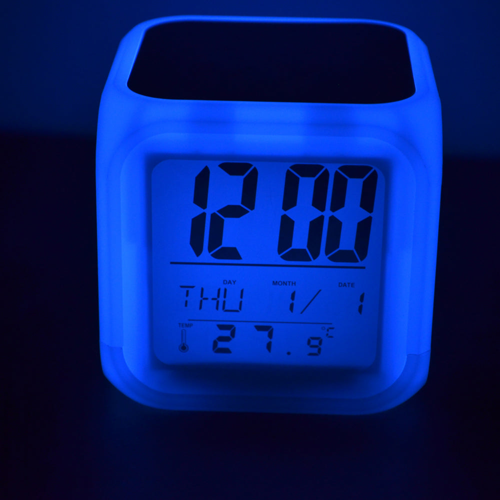 Digital Alarm Clock with Colour Changing Lights (upload photos)