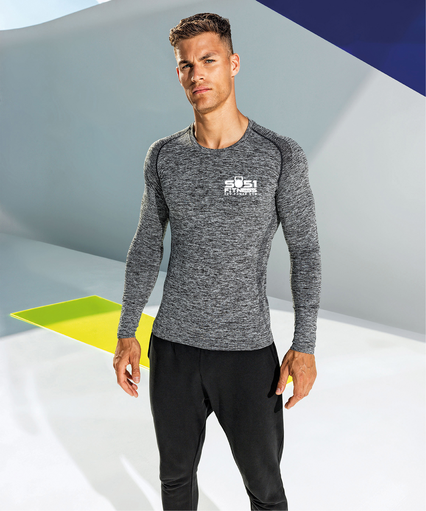 Unisex Grey performance long sleeve top